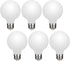 6 Pack G25/G80 Globe LED Bulb, Warm White 2700K Dimmable LED Globe Bulb, 5W Equivalent 40W LED Globe Light Bulbs, CRI 90+, Milky Glass, LED Bulb f...