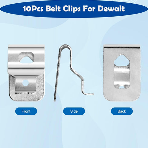 10PCS Belt Clips for Dewalt, Anglecai Drill Tool Clips Hook Kit 304 Stainless Steel Drill Belt Clips with Screws for Dewalt N268241 Fit for 20V Po...