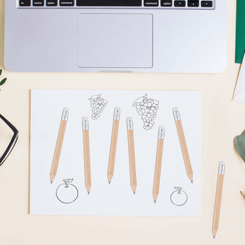 HB Wood Pencils, 100 Pack Mini Round Pencils for Preschoolers, Kids, Artists, Golf Pencils with Erasers, 4 Inch...