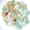 50Pcs Inlaid Alloy Imitation Jade Beads Accessories for DIY Jewelry Crafts Making,Assorted Shaped Spacer Charms Beads with Hole for DIY Necklace B...