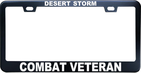 Desert Storm Combat Veteran License Plate Frames - Metal Car Tag Sign for Women/Men, Standard 6x12 2-Hole and Screws Fits US & Canada...