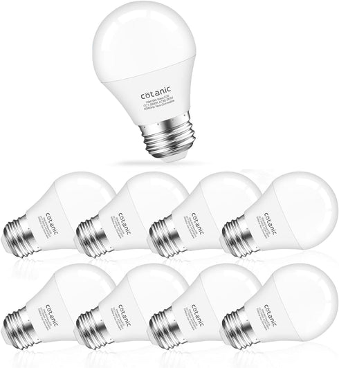 Cotanic 8 Pack Ceiling Fan Light Bulb 5000K Daylight, E26 Base A15 LED Bulb 60W Equivalent, 6W Small Light Bulb for Refrigertaor, Chandelier Light...