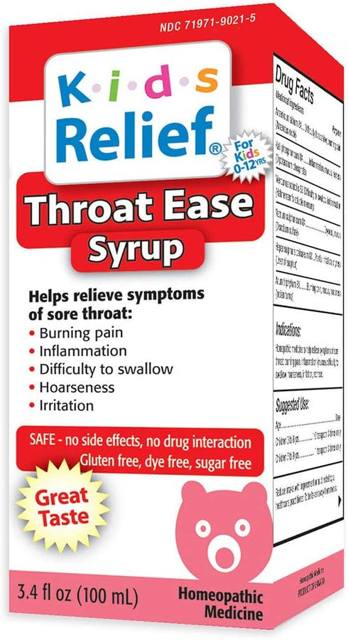 Kids Relief Kids Relief Throat Ease Syrup for Ages 0-12, 3.4 Fl Ounce...
