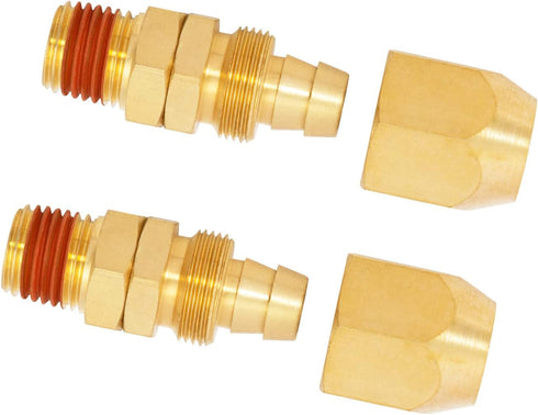 SUNGATOR Air Hose Repair Fitting, Pre-Coated Sealant 3/8 Inch Barb x 1/4 Inch NPT Brass Pneumatic Replacement Fitting Kit, Reusable 3/8'' to 1/4''...