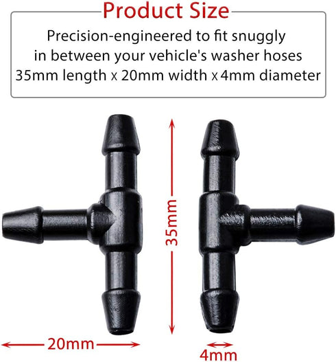Windshield Washer Hose Connector, OTUAYAUTO Universal Windshield Wiper Hose T Connector (pack of 10)...