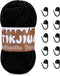 3.5OZ Black Chenille Yarn for Crocheting,Chunky Chenille Yarn with Crochet Stitching Markers, Chenille Yarn Chunky for Pillow Blanket Scarf Sweate...