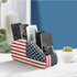 Remote Control Holder PU Leather TV Remote Caddy for Table, 5 Compartments Nightstand Organizer for Bedroom Accessories/Bedside Remotes/Media Cont...
