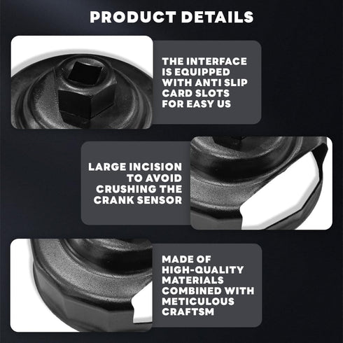 Oil Filter Wrench, Heavy Duty Oil Filter Removal Tool, 76mm 14 Slots Oil Filter Cap Wrench Tool Compatible with 1984-2021 Harley Davidson Motorcyc...