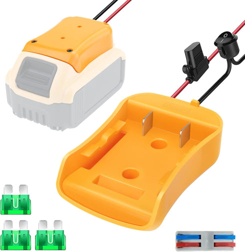 Power Wheels Adapter for Dewalt 20V Battery Adapter, 20V Power Wheels Battery Converter Kit with Fuses Holder and Switch, Wire Terminals, 12AWG Wi...