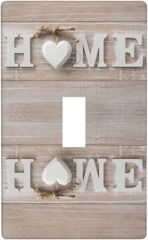Home Wall Plate 1 Gang Single Toggle Decorative Light Switch Cover Modern Abstract Switch Plate Cover for Bedroom Kitchen Home Decor White Love...