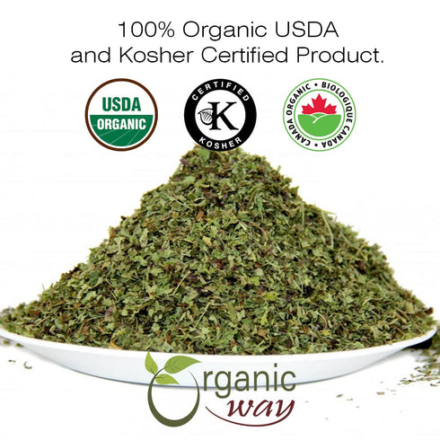 Organic Way Lemon Balm Leaf Cut & Sifted (Melissa officinalis) - Herbal Tea | Organic & Kosher Certified | Vegan | Raw, Non GMO & Gluten Free | US...