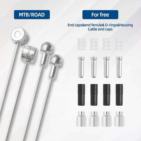 4Pcs Universal Bike Brake Cable Set, Standard Bicycle Brake Cable, Replaceable Brake Inner Wire Cable,Professional Bicycle Brake Line For MTB Moun...
