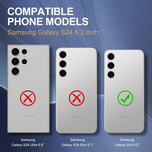 T Tersely [2+2 Pack 9H Tempered Glass Privacy Screen Protector for Samsung Galaxy S24 5G, with Installation Alignment Frame, Support Fingerprint U...