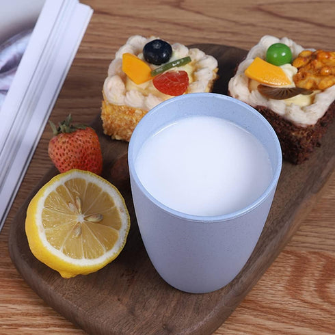 NeschToy 12oz Small Drinking Tumblers, Unbreakable Wheat Straw Cups for Camping Party, Reusable Water Glasses for Beverage Ice Tea, Dishwasher Saf...