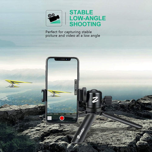 Zeadio Metal Mini Tripod, Max Load 20kg/44lb, Desktop Tabletop Stand Tripod, Fits for Smooth 4, Crane Plus, Crane 2, Osmo Mobile, Ronin-S, Vimble ...