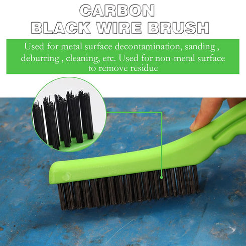 Wire Brush, Heavy Duty Carbons and tainless Steel Wire 10 Inch with Plastic Handle Descaling Welding Dust Bending Hand Tool, Teel Brush Rust Remov...