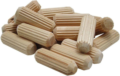 Wolfcraft 2960405 1/4 in (6 mm) x 1 1/8 in (29 mm) Fluted Beechwood Dowel Pin, 36-Pack...