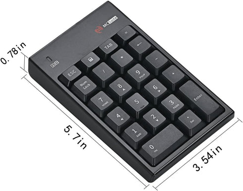 MCSaite Wireless Numeric Keypad & Mouse Combo - Use One Receiver Wireless Number Pad Keyboard and Mouse for Laptop Desktop...