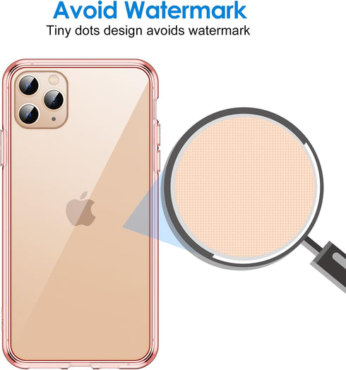 JETech Case for iPhone 11 Pro Max 6.5-Inch, Non-Yellowing Shockproof Phone Bumper Cover, Anti-Scratch Clear Back (Rose Gold)...
