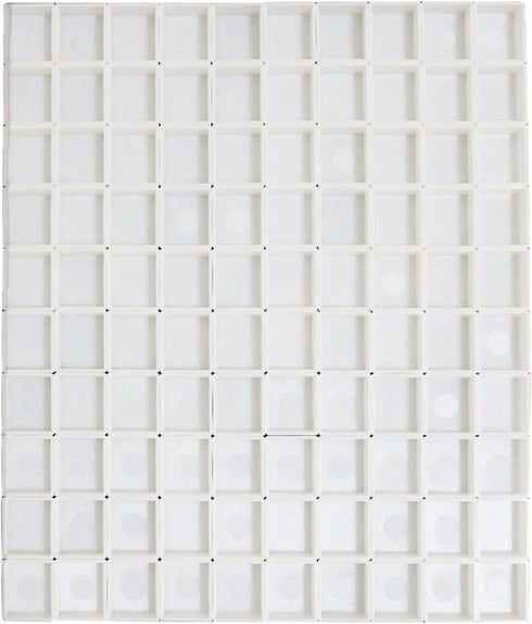 100Pcs White Plastic Empty Watercolor Half Pans – 2ML Capacity, Refillable Paint Pans for DIY Solid Watercolors, Gouache – Fits Metal Watercolor T...