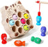 Toddler Montessori Toy Wooden Fishing Game for Kids 1 2 3 Year Old, Preschool Educational Hand Eye Coordination Skill Activity Learning Toy for To...