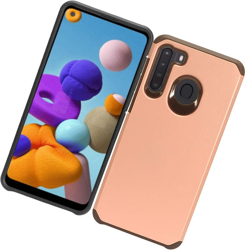 for Samsung Galaxy A21 (SM-A215) - Rubberized Phone Case - AH2 Rosegold...