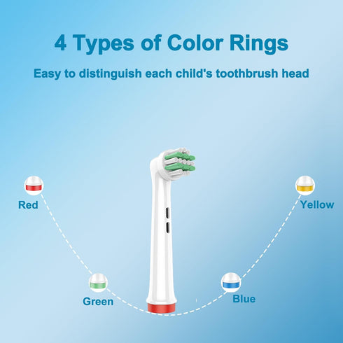 Kids Replacement Heads Compatible with Braun Oral B Kids Electric Toothbrush, Extra Soft Replacement Toothbrush Heads for Gentle Care, Kids toothb...