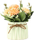 Artificial Hydrangea Bouquet with Small Ceramic Vase Fake Silk Variety Flower Balls Flowers Decoration for Table Home Party Office Wedding (Blue)...
