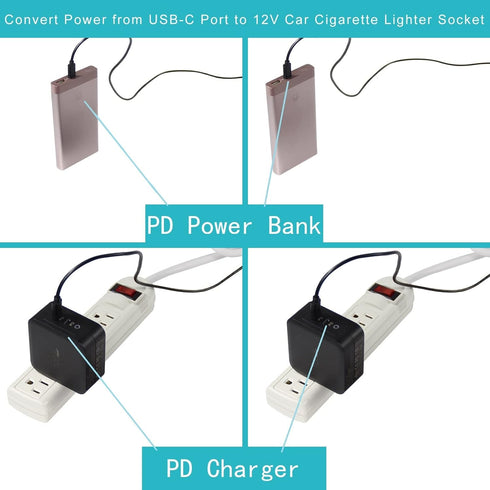 Type-C to DC Power Cable - 3ft 9V USB-C Plug to DC 5.5 x 2.1mm Male Charging Cable, USB-PD Power Bank to Power Any 9 Volts Device,with DC Converte...