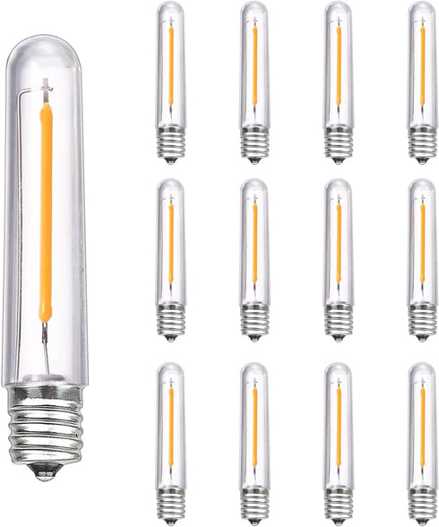 New S14 LED String Light Replacement Bulb, 12PK LED Bulb, 0.6 Watts 120 Volts, E12 Screw Base, Warm White...