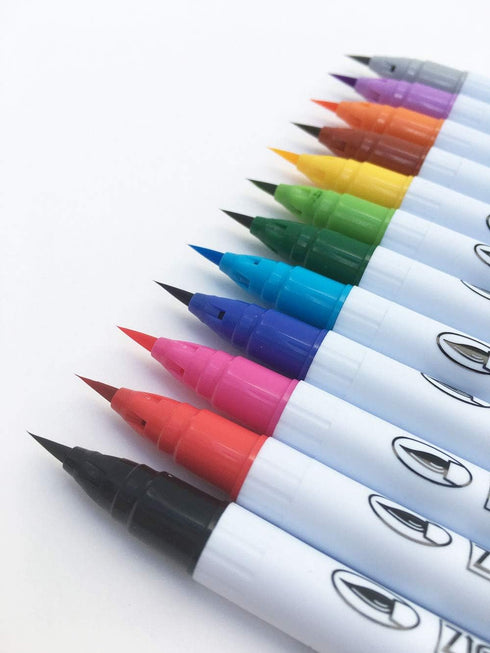 Zig Clean Color Real Brush Markers, Multicolor, 12-Pack (RB600012)...