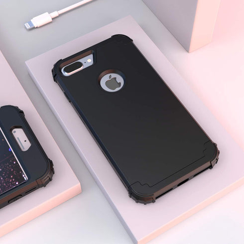 IDweel for iPhone 8 Plus Case, for iPhone 7 Plus Case with Tempered Glass Screen Protector, 3 in 1 Shockproof Slim Hybrid Heavy Duty Hard PC Cover...