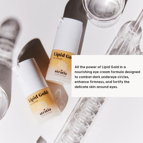 Stratia Lipid Gold Eye Cream Moisturizer & Anti-Aging Skin Care for Dark Circles, Fine Lines, Wrinkles, & Under Eye Brightener, 0.5 fl. oz...