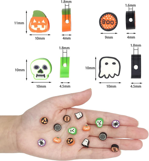 100 Pcs Halloween Polymer Clay Beads Heishi Spacer Beads Supplies for DIY Bracelet Earring Necklace Jewelry Making...
