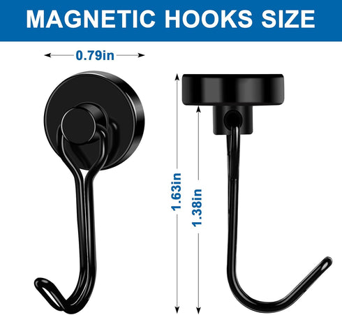 LOVIMAG Magnet Hooks for Cruise Cabin, 40LBS Cruise Door Magnets with Epoxy Coating, Strong Neodymium Magnets Swivel Magnetic Hooks for Kitchen Ac...