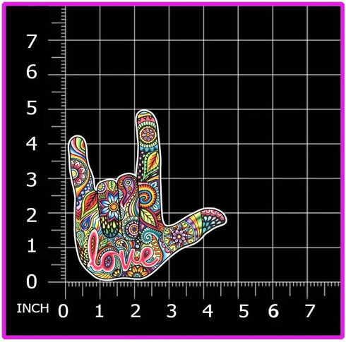 Love Sign Sticker Colorful I Love You Decal by Megan J Designs™ - Laptop Sticker Tumbler Decal Vinyl Sticker...