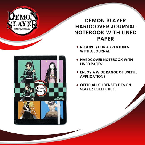 Surreal Entertainment Demon Slayer Hardcover Notebook | Sketchbook Journal, Work Memo Notepad With Lined Paper, Travel Diary | Supplies For Classr...