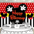 7x5FT Mickey Birthday Backdrop Happy Birthday Dots Photography Background Banner for Kids Boy Mouse Themed 1st 2nd 3rd 4th 5th Birthday Party Supp...