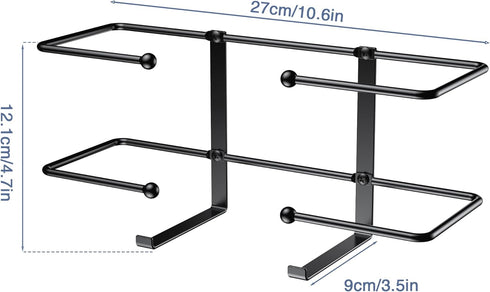 Glove Box Dispenser Wall Mount: Black Glove Holder Organizer for Disposable Glove Box & Tissue Box - Glove Organizer on Wall in Lab, Kitchen, Bath...