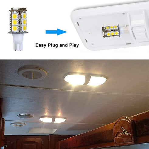 T5 T10 Wedge Base LED Light Bulb High Brightness 12VAC/DC 3Watt 2700K-3000K Warm White Color for Outdoor Landscape Lighting Deck Stair Step Path L...