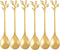 12 pcs Stainless Steel Gold Leaf Coffee Spoon Creative Tableware Dessert Spoons,Tea Sugar Spoons Spoon Set for Ice Cream or Cake, Tea Spoon Set (G...