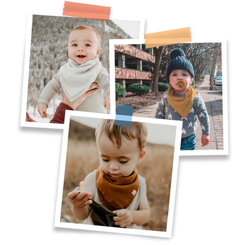 Kishu Baby Indi - Premium GOTS Certified Organic Bandana Scarf Bib, Dual Layer, 4-Way Reversible Baby Bandana Bib, Muslin Baby Bibs for Boys or Gi...