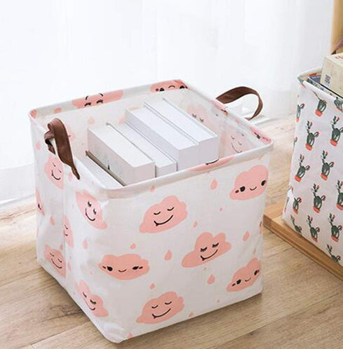 Storage Basket Fabric Organizer Bin for Toys, Books, Clothes, Pets,Perfect for Bedroom/Office/Nursery/Shelves(Pink Cloud)...