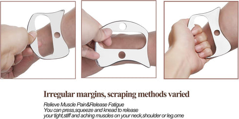FeelFree Sport Guasha Massage Tools,Medical Grade Stainless Steel Scraping Tool for Soft Tissue Scraping Massage Tool, Physical Therapy Stuff,Used...