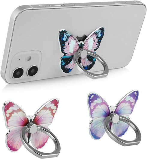 LSL Cute Butterfly Cell Phone Ring Holder 360°Rotation Metal Finger Stand Kickstand Universal Compatible with iPhone Samsung Galaxy LG Google Pixe...