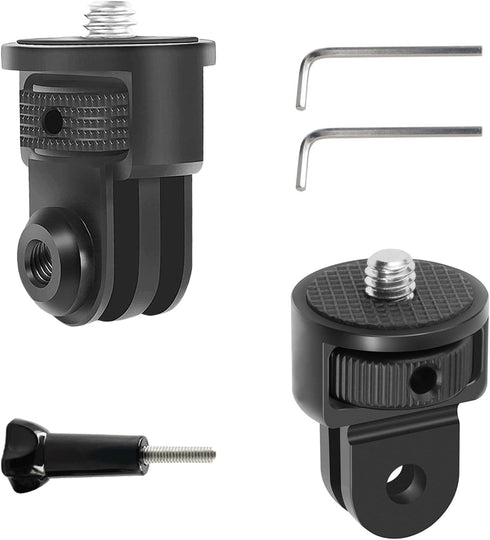 Aluminum Camera Tripod Mount Adapter & 1/4"-20 Adapter Screw Head Camera Mount, Tripod Conversion Adapter for Insta 360 X4 X3 X2 X, DJI Pocket 2, ...