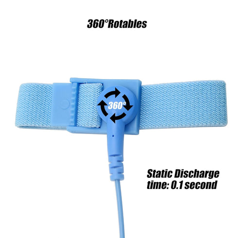 Adjustable Anti Static Wrist Strap, Grounded Wrist Band with ESD Safe Grounding Cord for Computer Electronics PC Building (1 Pcs)...