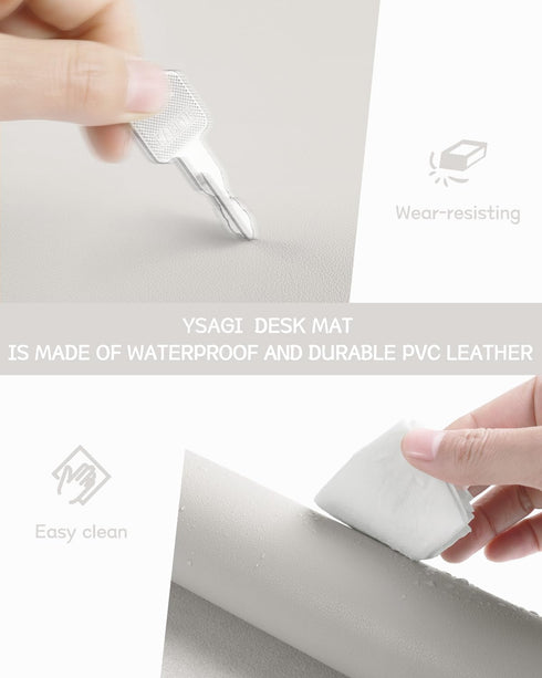Non-Slip Desk Pad, Waterproof PVC Leather Desk Table Protector, Ultra Thin Large Mouse Pad, Easy Clean Laptop Desk Writing Mat for Office Work/Hom...