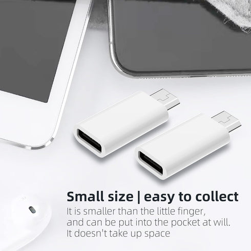 USB C to Micro USB Adapter, 2-Pack Type C Female to Micro USB Male Convert Connector Support Charge & Data Sync Compatible with Samsung Galaxy S7 ...