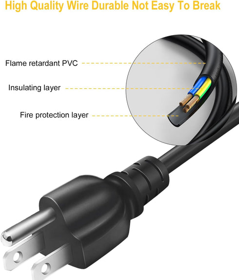 3 Prong Amplifier Power Cord Cable Replacement for ION Pathfinder 4 3 2 Speaker Musical Peavey Vox Guitar Amp ION Block Rocker IPA123 IPA125C IPA7...